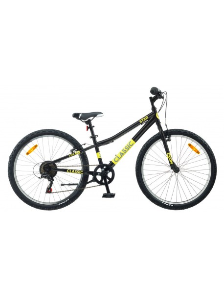 Classic dviratis Star 24 black/yellow 22